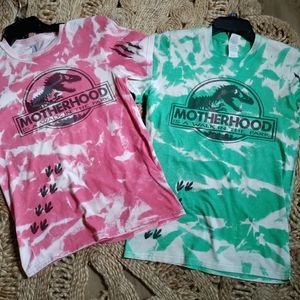 " MOTHERHOOD Is A Walk In The Park" TYE-DYE TSHIRT.